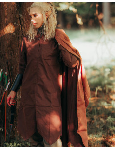 Robe médiévale longue modèle Arantir, couleur marron