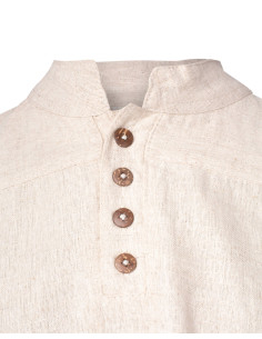 Chemise médiévale en lin modèle Bartold, couleur naturelle 2