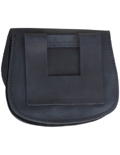 Sac banane médiéval en cuir modèle Hrothgar, couleur noire 2