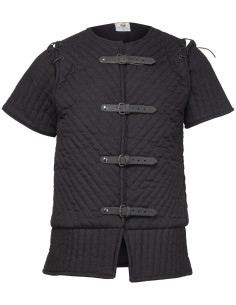Gambison médiéval en coton modèle Theodor, couleur noire 2