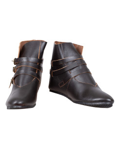 Bottines médiévales en cuir modèle Raimund, couleur marron
