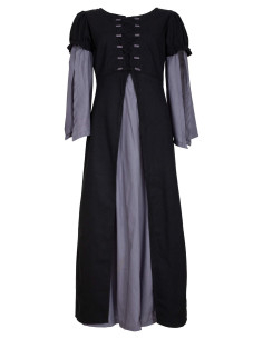 Robe médiévale en coton modèle Loreley, couleur noire