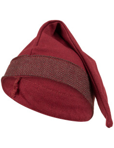 Bonnet médiéval en coton modèle Toki, couleur bordeaux 2