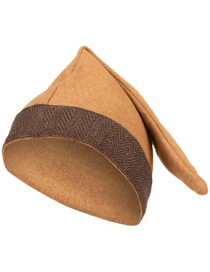 Bonnet médiéval en laine modèle Toki, couleur sable