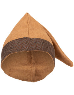 Bonnet médiéval en laine modèle Toki, couleur sable 2