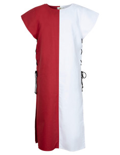 Tabard médiéval modèle Gilbert, couleur rouge-blanc