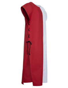 Tabard médiéval modèle Gilbert, couleur rouge-blanc 2