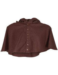 Capuche médiévale en laine modèle Notker, couleur marron