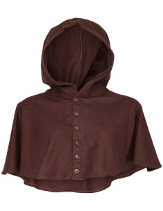 Capuche médiévale en laine modèle Notker, couleur marron 2