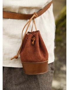 Sac à main médiéval en cuir marron