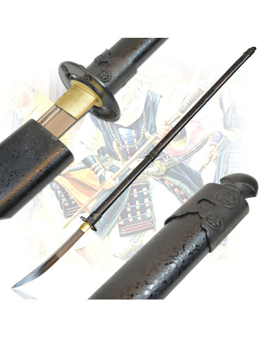 Naginata japonaise en acier damassé forgée à la main