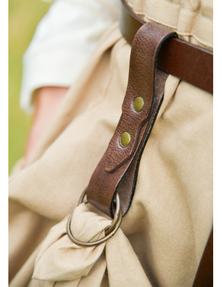 Agrafe de jupe médiévale en cuir marron