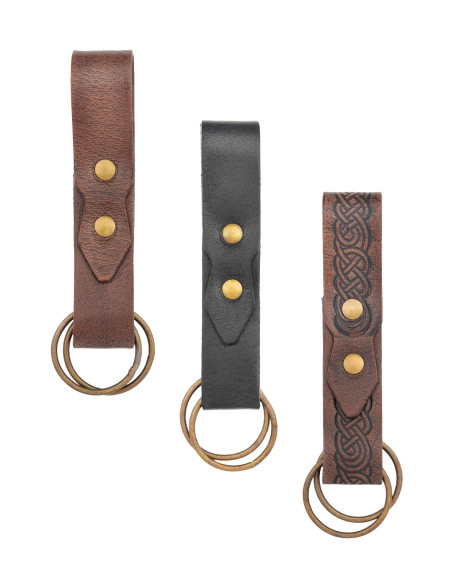 Agrafe de jupe médiévale en cuir marron