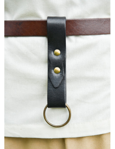 Ceinture médiévale en cuir noir pour...