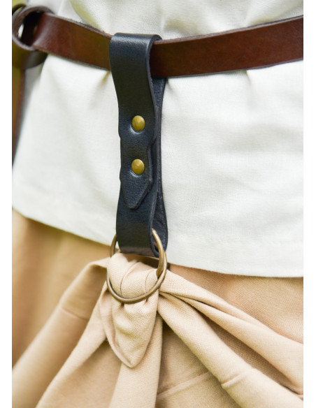 Ceinture médiévale en cuir noir pour...