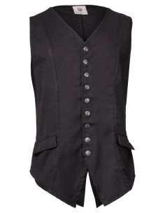 Gilet médiéval en coton modèle Ismael, couleur noire