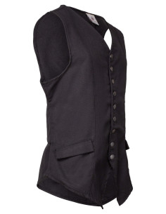 Gilet médiéval en coton modèle Ismael, couleur noire 2