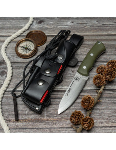 Couteau Bushcrafter marque Cudeman modèle 206-GVC, complet