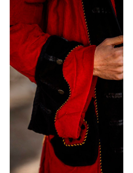 Veste de pirate rouge-noir