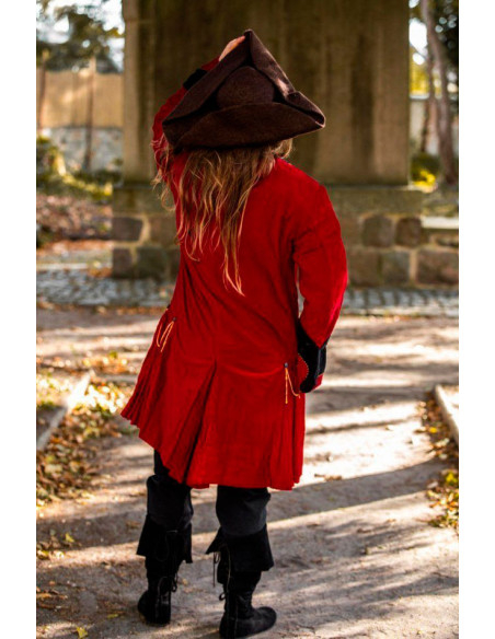 Veste de pirate rouge-noir