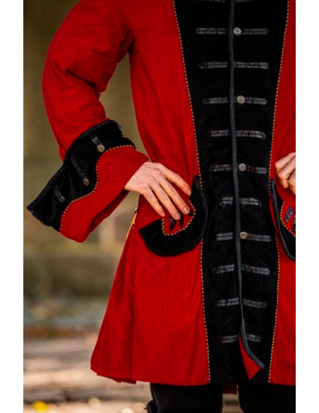 Veste de pirate rouge-noir