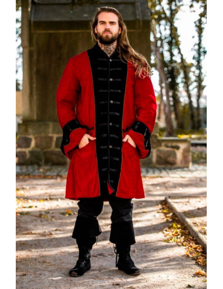 Veste de pirate rouge-noir