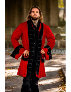 Veste de pirate rouge-noir