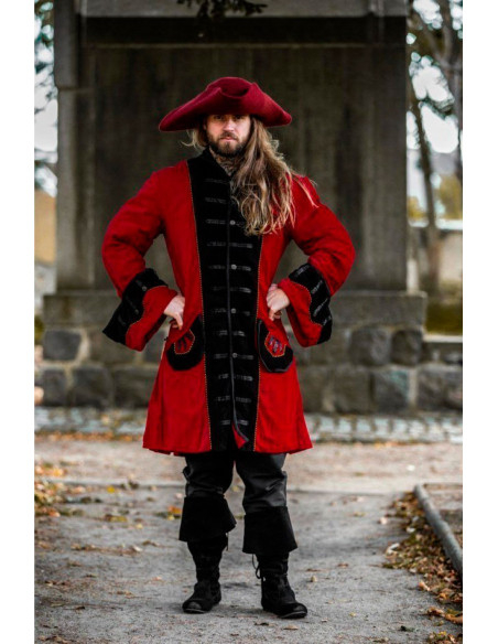Veste de pirate rouge-noir