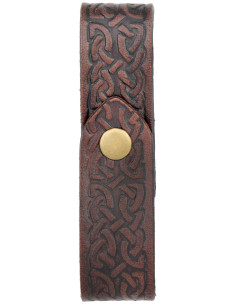 Tahalí médiéval en cuir pour jarres, couleur marron