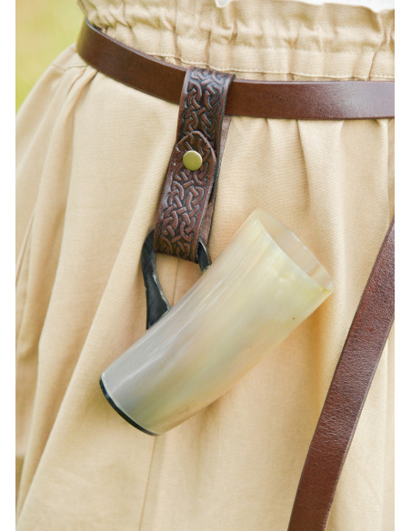 Tahalí médiéval en cuir pour jarres,...