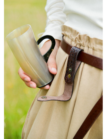 Tahalí médiéval en cuir pour jarres,...