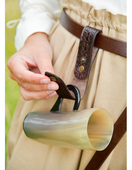 Tahalí médiéval en cuir pour jarres,...