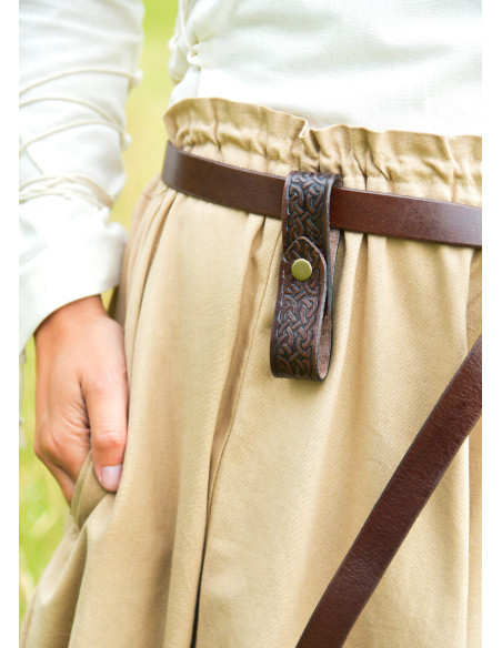 Tahalí médiéval en cuir pour jarres,...