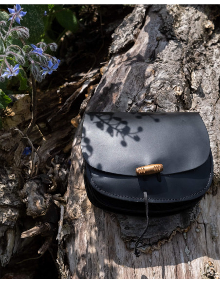 Sac à main médiéval double en cuir...