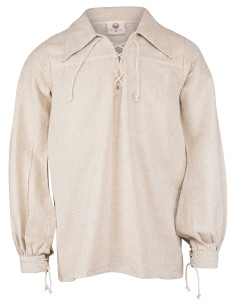 Chemise médiévale en lin modèle Sawyer, couleur crème