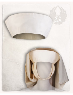 Diadème médiéval en coton modèle Lenora, couleur crème