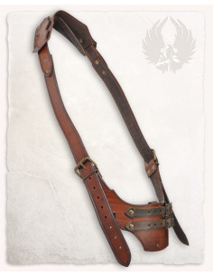 Ceinture avec tressé en cuir modèle Castagir, couleur marron