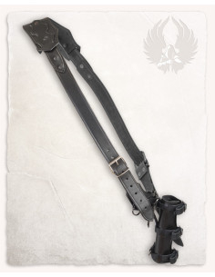 Ceinture avec holster en cuir modèle Castagir, couleur noire