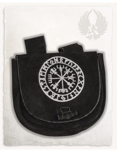 Sac banane viking en cuir modèle Ingmar, couleur noire