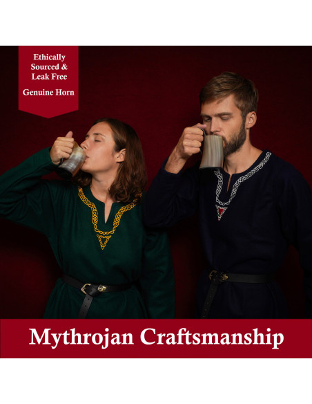 Set de 2 chopes en corne pour boire...