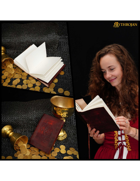 Journal médiéval à couverture en cuir...