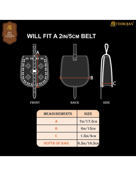 Sac à main viking en cuir pour...