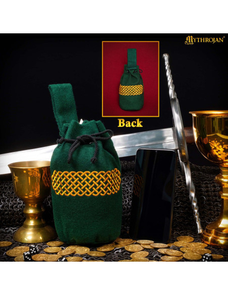 Sac médiéval en laine brodée pour...