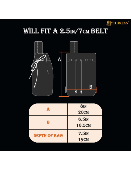 Sac médiéval en laine brodée pour...