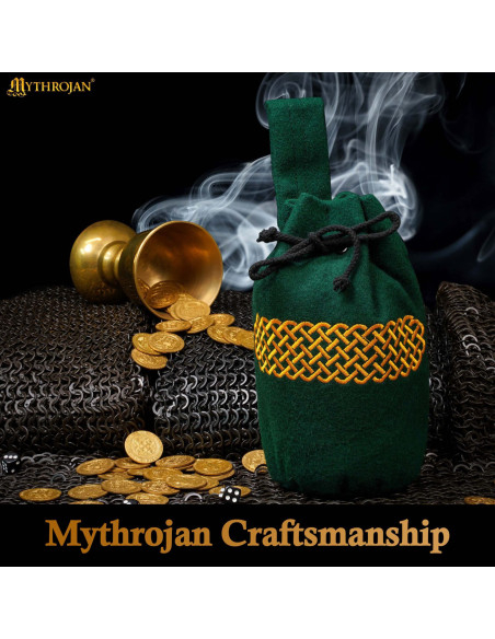 Sac médiéval en laine brodée pour...