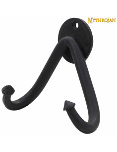 Support mural en acier pour épées, finition noircie