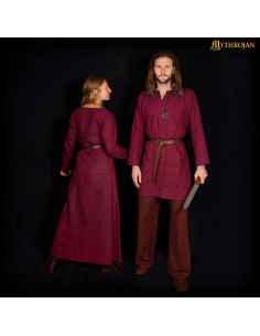 Tunique viking en lin modèle Erik, couleur bordeaux 2