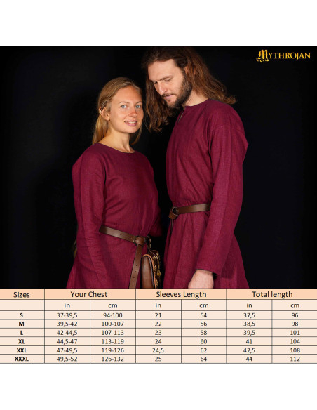 Tunique viking en lin modèle Erik,...