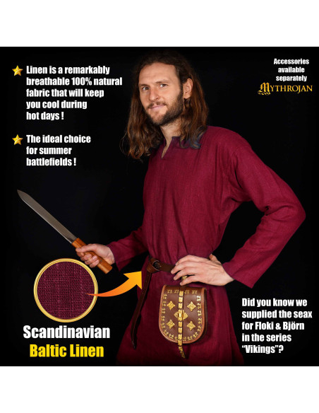 Tunique viking en lin modèle Erik,...