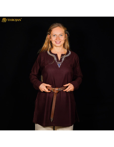 Tunique viking unisexe en coton à col...